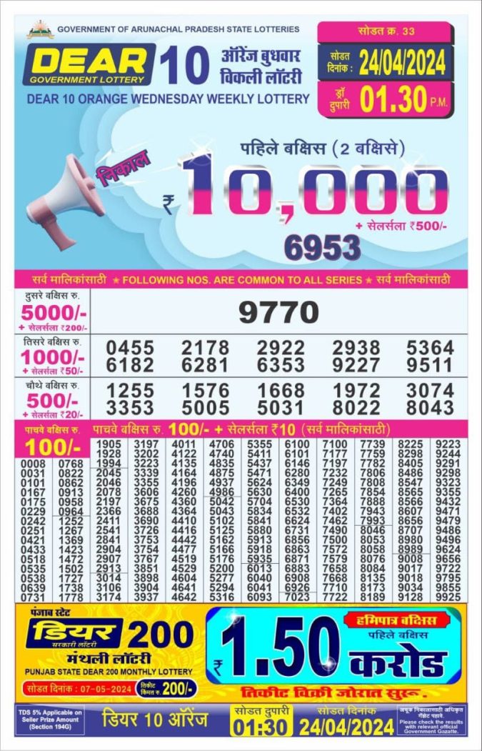 Dear 10 Lottery