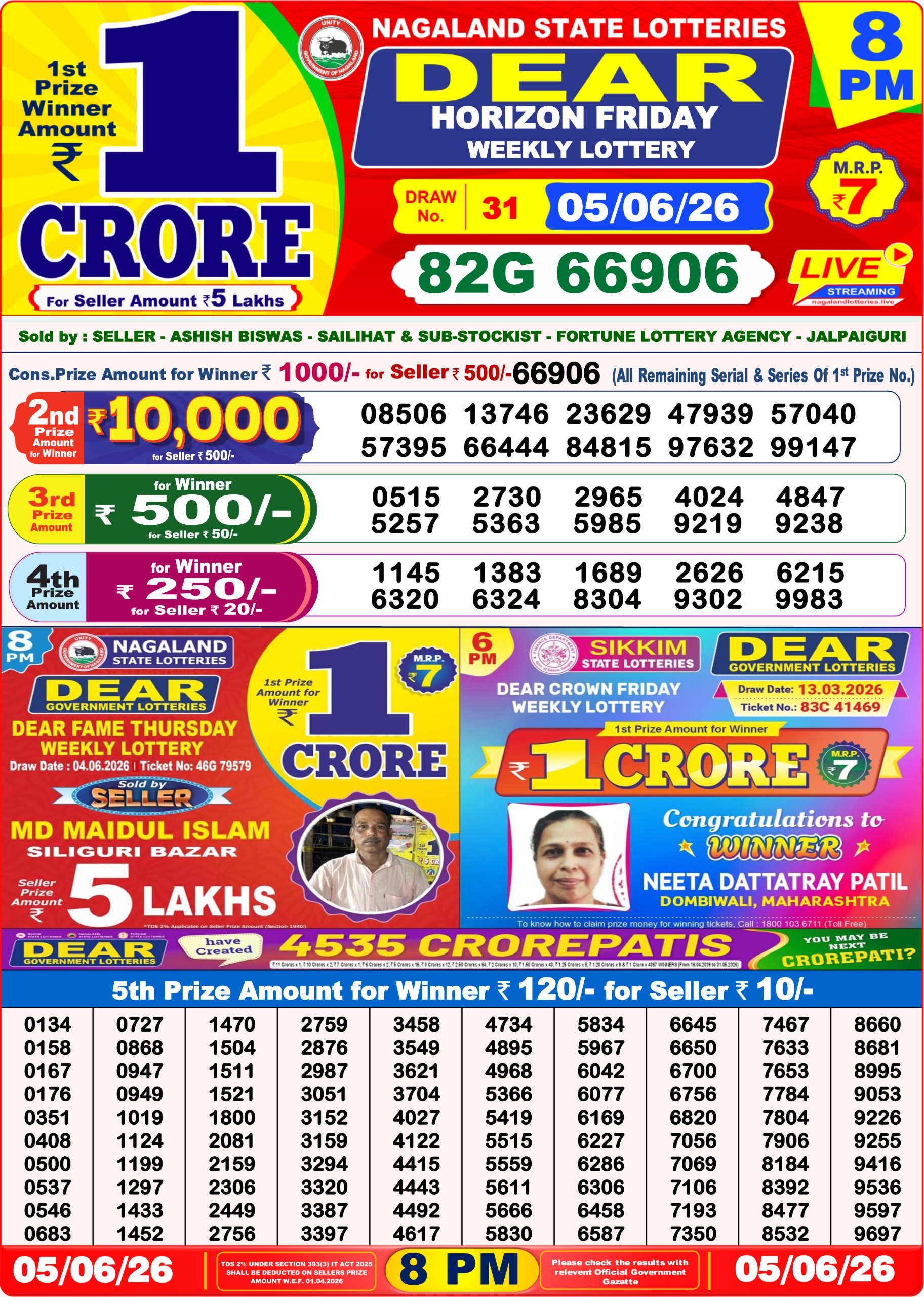 Dear 8 PM Result 05 June 2026