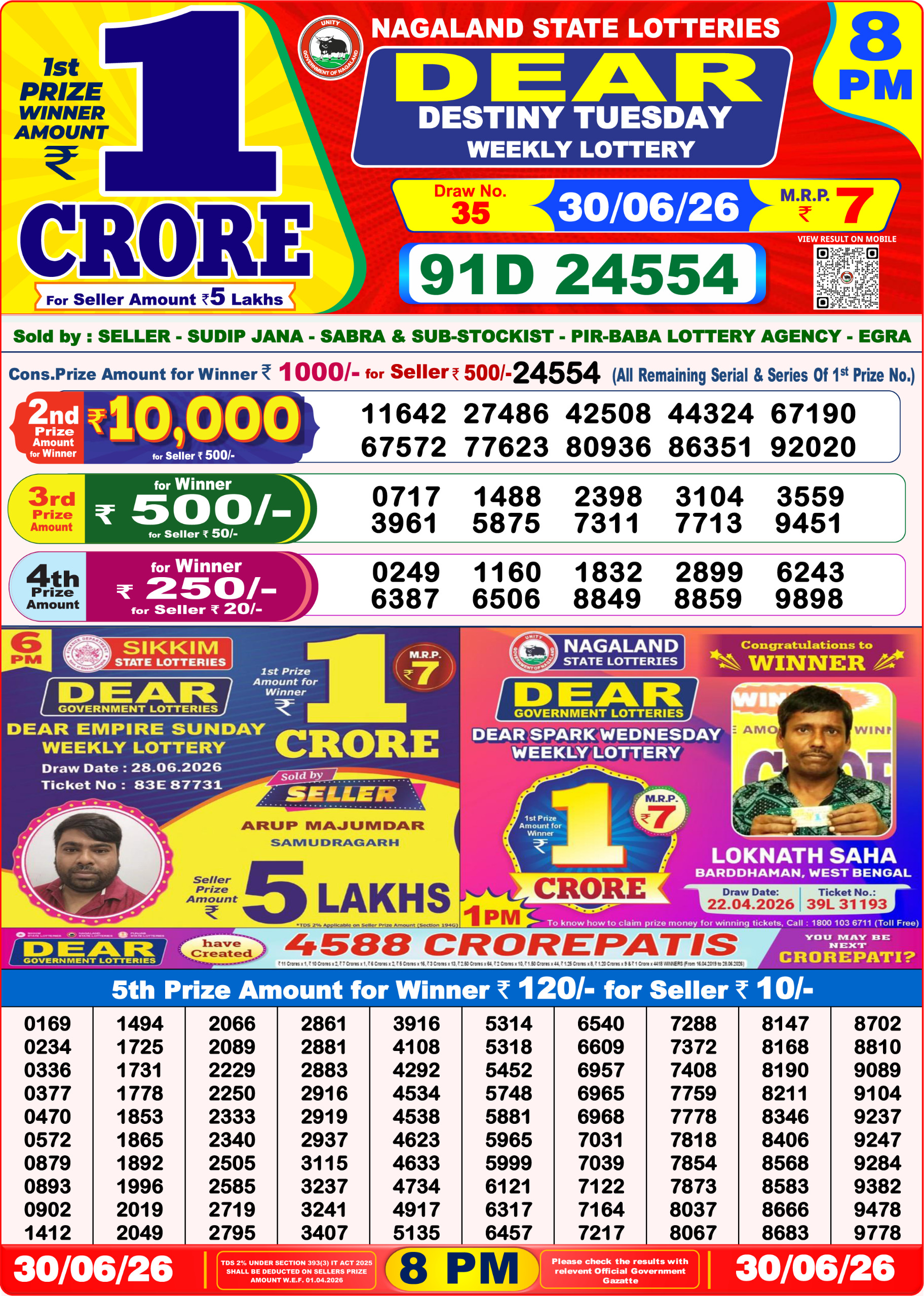 Dear 8 PM Result 30 June 2026
