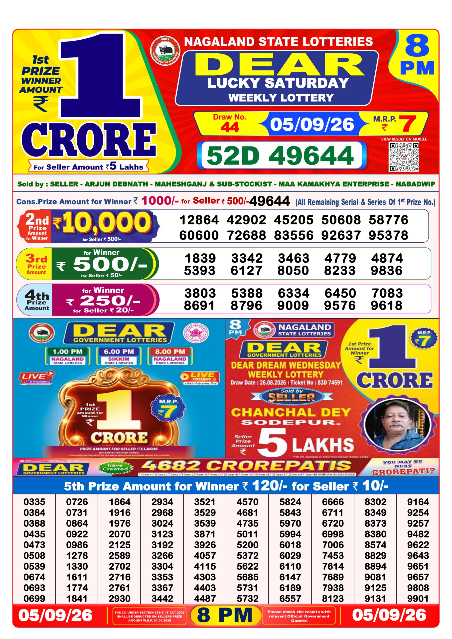 Dear 8 PM Result 05 September 2026