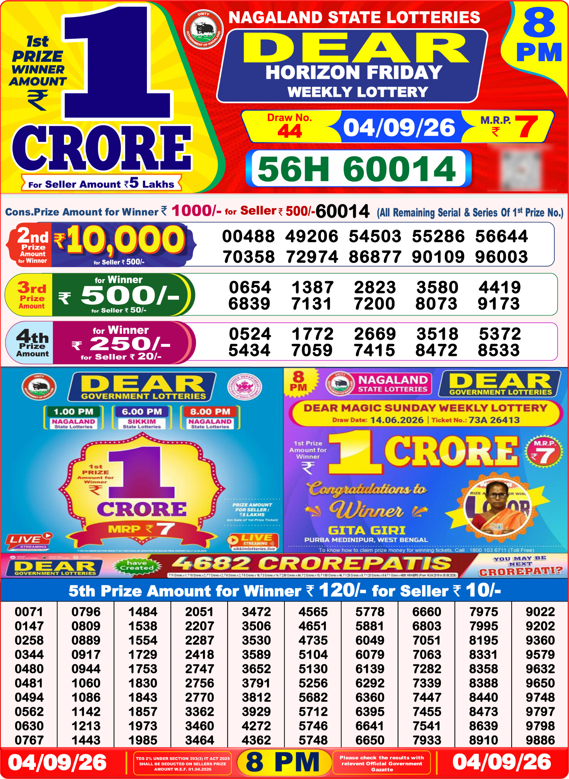 Dear 8 PM Result 04 September 2026
